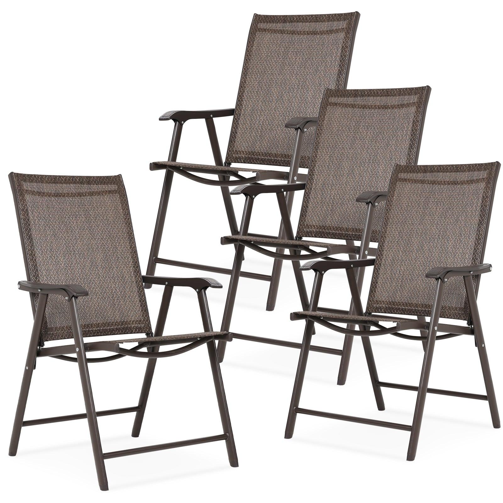 Folding Patio Chairs - Set of 4, Ideal for Patio and Outdoor Use - Aoodor